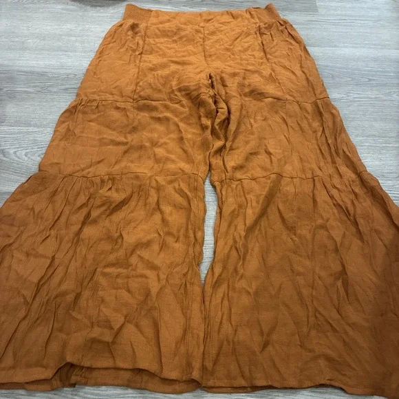 Nanette Lepore Womens Wide Leg Tiered Palazzo Pants Size Size L Tan Brown - Picture 3 of 6